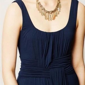 anthropology navy blue dress
